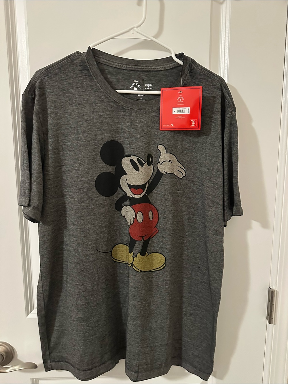 NWT Lucky Brand Men's Gray Mickey Mouse Graphic T-Shirt XL